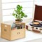 Wooden Vinyl Record Storage Box Storage Crate Box for LP Hold Up to 80 Records Natural